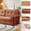 LLappuil 77" Pull Out Sofa Bed Queen Size, Loveseat Sofa Convertible Sofa Bed with USB Port Cupholders, Chenille Sofa Couch for Living Room Orange