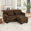 LLappuil 76" Loveseat Sofa, Modular Sectional Couch with Movable Ottoman, Cloud Corduroy Sofa Couch for Living Room