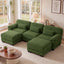 LLappuil 104" Sectional Sofa, U Shaped Modular Sectional Couch with Double Movable Ottoman, Cloud Corduroy Sofa Couch for Living Room
