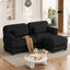 LLappuil 76" Loveseat Sofa, Modular Sectional Couch with Movable Ottoman, Cloud Corduroy Sofa Couch for Living Room