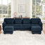 LLappuil 132" Sectional Sofa, U Shaped Modular Sectional Couch with Double Movable Ottoman, Cloud Corduroy Sofa Couch for Living Room