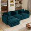 LLappuil 104" Sectional Sofa, Modular Sectional Couch with Movable Ottoman, Chenille Cloud Sofa Couch for Living Room