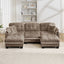 LLappuil 101" Sectional Sofa, Modular Sectional Couch with Double Movable Ottoman, Chenille Cloud Sofa Couch for Living Room