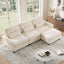 LLappuil 98" Sectional Sofa, L Shaped Modular Sectional Couch with Movable Ottoman, Cloud Chenille Sofa Couch for Living Room