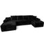 LLappuil 131" Sectional Sofa, U Shaped Sectional Couch with Chaise, Boneless Corduroy Sofa Couch for Living Room Black