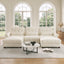LLappuil 98" Sectional Sofa, U Shaped Modular Sectional Couch with Double Movable Ottoman, Cloud Chenille Sofa Couch for Living Room