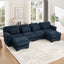 LLappuil 132" Sectional Sofa, U Shaped Modular Sectional Couch with Double Movable Ottoman, Cloud Corduroy Sofa Couch for Living Room