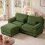LLappuil 76" Loveseat Sofa, Modular Sectional Couch with Movable Ottoman, Cloud Corduroy Sofa Couch for Living Room