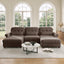 LLappuil 98" Sectional Sofa, U Shaped Modular Sectional Couch with Double Movable Ottoman, Cloud Chenille Sofa Couch for Living Room