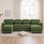 LLappuil 132" Sectional Sofa, U Shaped Modular Sectional Couch with Double Movable Ottoman, Cloud Corduroy Sofa Couch for Living Room