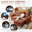 LLappuil 77" Pull Out Sofa Bed Queen Size, Loveseat Sofa Convertible Sofa Bed with USB Port Cupholders, Chenille Sofa Couch for Living Room Orange
