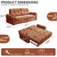 LLappuil 77" Pull Out Sofa Bed Queen Size, Loveseat Sofa Convertible Sofa Bed with USB Port Cupholders, Chenille Sofa Couch for Living Room Orange