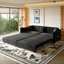 LLappuil 82" Pull Out Sofa Bed King Size, Loveseat Sofa Convertible Sofa Bed, Velvet 3 Seat Sofa Couch for Living Room Black