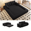 LLappuil 79" Futon Convertible Sofa Bed, Teddy Human Dog Bed, Floor Lazy Sofa Bed for Living Room Black