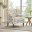 LLappuil Accent Chair, Mid-century Wingback Single Sofa Chair with Nailhead Trim Armrest, Flower Printed Polyester Fabric Reading Chair for Living Room