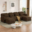 LLappuil 132" Sectional Sofa, U Shaped Modular Sectional Couch with Double Movable Ottoman, Cloud Corduroy Sofa Couch for Living Room