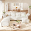 LLappuil Modular Sectional Sofa, Sectional Couch with Adjustable Arms Backs & Storage Seat, Oversized Corduroy Sofa Couch for Living Room Beige