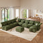 LLappuil Modular Sectional Sofa, Sectional Couch with Storage Seat, Oversized Corduroy Sofa Couch with Adjustable Arms Backs for Living Room Green