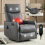 LLappuil Recliner Chair, 360° Swivel Massage Recliner Chair with Heat, Nursery Glider Rocker Recliner Chair for Living Room, Bedroom, Faux Leather Gray