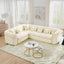 LLappuil Sectional Sofa, 111" Chesterfield Sofa with Curved Arm Button Tufted, Velvet Cloud Sofa Couch for Living Room Beige