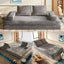 LLappuil King Size Convertible Sofa Bed, 87" DIY Chenille Sofa Couch with Deep Seat for Living Room Light Gray