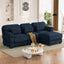 LLappuil 104" Sectional Sofa, L Shaped Modular Sectional Couch with Movable Ottoman, Cloud Corduroy Sofa Couch for Living Room