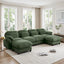 LLappuil 136" Sectional Sofa, U Shaped Modular Sectional Couch with Double Movable Ottoman, Cloud Chenille Sofa Couch for Living Room