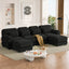 LLappuil 132" Sectional Sofa, U Shaped Modular Sectional Couch with Double Movable Ottoman, Cloud Corduroy Sofa Couch for Living Room