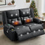 LLappuil Loveseat Recliner Chair, Massage Recliner Chair with Heating, Manual Oversized Recliner Home Theater with Cup Holders, Side Pocket for Adults Black