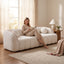 LLappuil 98" Cloud Couch, Oversized Boneless Compressed Sofa, Corduroy 3 Seater Sofa Couch with Bubble Channel Tufted for Living Room, No Assembly Required