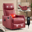 LLappuil Recliner Chair, 360° Swivel Massage Recliner Chair with Heat, Nursery Glider Rocker Recliner Chair for Living Room, Bedroom, Faux Leather Red