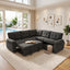 LLappuil 85" x 85" Sectional Sofa, L Shaped Sectional Couch with Pull Out Sofa Bed, Convertible Sofa Bed with Hidden Storage, Polyester Fabric 5 Seat Sofa Couch for Living Room