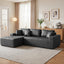 LLappuil 108" Sectional Sofa, Modular Sectional Couch with Right Chaise, Deep Seat Faux Leather Cloud Sofa for Living Room