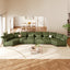 LLappuil Modular Sectional Sofa, Oversiezed Curved Sectional Couch with Storage & Hexagon Seat, Corduroy Sectional Sofa with Adjustable Arms & Backs for Living Room Green