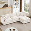 LLappuil Modular Sectional Sofa, Sectional Couch with Movable Ottoman, Chenille 4 Seat Cloud Sofa Couch for Living Room Beige