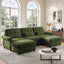 LLappuil 98" Sectional Sofa, U Shaped Modular Sectional Couch with Double Movable Ottoman, Cloud Chenille Sofa Couch for Living Room