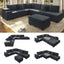 LLappuil Sectional Sofa, 110" Sectioanl Couch with Movable Ottoman Convertible Sofa Bed, 7 Seat Corduroy Sofa Couch with Hidden Armrest Storage & USB Charging Ports for Living Room Dark Gray