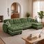 LLappuil 132" Sectional Sofa, Oversized Modular Sectional Couch with Double Movable Ottoman, Chenille Cloud Sofa Couch for Living Room