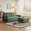 LLappuil 70" Convertible Sofa Bed, Pull Out Sofa Bed Full Size, Velvet Loveseat Sofa with Ottoman, USB & Type-c Charging Port for Living Room Black