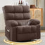 LLappuil Recliner Chair, 360° Swivel Recliner Chair, Nursery Glider Rocker Recliner Chair, Single Reading Chair with Side Pockets for Living Room, Bedroom Brown
