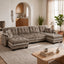 LLappuil 132" Sectional Sofa, Oversized Modular Sectional Couch with Double Movable Ottoman, Chenille Cloud Sofa Couch for Living Room