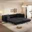 LLappuil Pull Out Sofa Bed King Size, 98" Tufted 3 Seat Sofa Convertible Sleeper Sofa Bed, Oversized 28" Deep Seat Velvet Sofa Couch for Living Room Black
