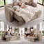 LLappuil 82" Loveseat Sofa, Pull Out Sofa Bed Queen Size, Chenille Sofa Couch with 270° Swivel Side Table, USB & Type-c Charging Port fr Living Room Khaki
