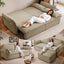 LLappuil Pull Out Sofa Bed Queen Size, 85" Loveseat Sofa with Movable Ottoman, USB Charging Port, Corduroy Sofa Couch Convertible Sofa Bed for Living Room Camel