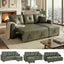 LLappuil Sectional Sofa, 71" Sectional Couch Convertible Sofa Bed, Pull Out Sofa Bed Full Size with Storage Chaise for Living Room, Foil Fabric Green