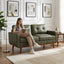 LLappuil 65" Loveseat Sofa, Love Seat Small Sofa Couch for Living Room, Bedroom, Compact Space, Foil Fabric Green