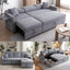 LLappuil Sectioanl Sofa, 84" Sectioanl Couch with Storage Chaise, Small Desktop, Cup Holders, Chaiging Port Convertible Sofa Bed, Corduroy Pull Out Sofa Bed for Living Room Gray