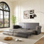 LLappuil King Size Pull Out Sofa Bed, Oversized Loveseat Sofa Convertible Sleeper Sofa Bed, Faux Leather Sofa Couch for Living Room Apartment Gray