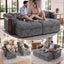 LLappuil 66" Sofa Bed Full Size, Loveseat Sofa Convertible Sofa Bed, Chenille Sofa Couch with USB Charging Port, Foldable Side Tray, Cup Holder, Hidden Storage Armrest