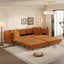 LLappuil Pull Out Sofa Bed King Size, 98" Tufted 3 Seat Sofa Convertible Sleeper Sofa Bed, Oversized 28" Deep Seat Velvet Sofa Couch for Living Room Orange